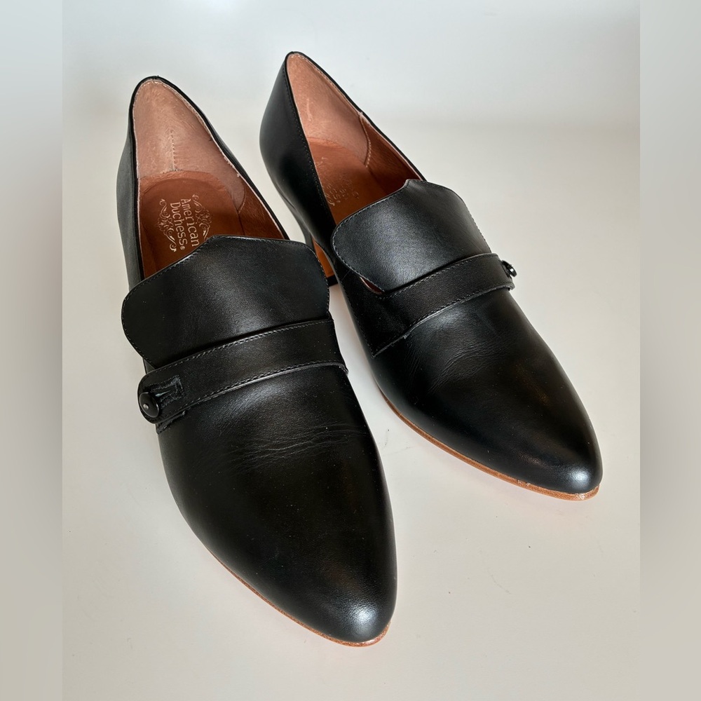 RARE, NEW American Duchess Moliere Edwardian Pumps, Black Leather, Women’s 9.5 - Picture 4 of 16